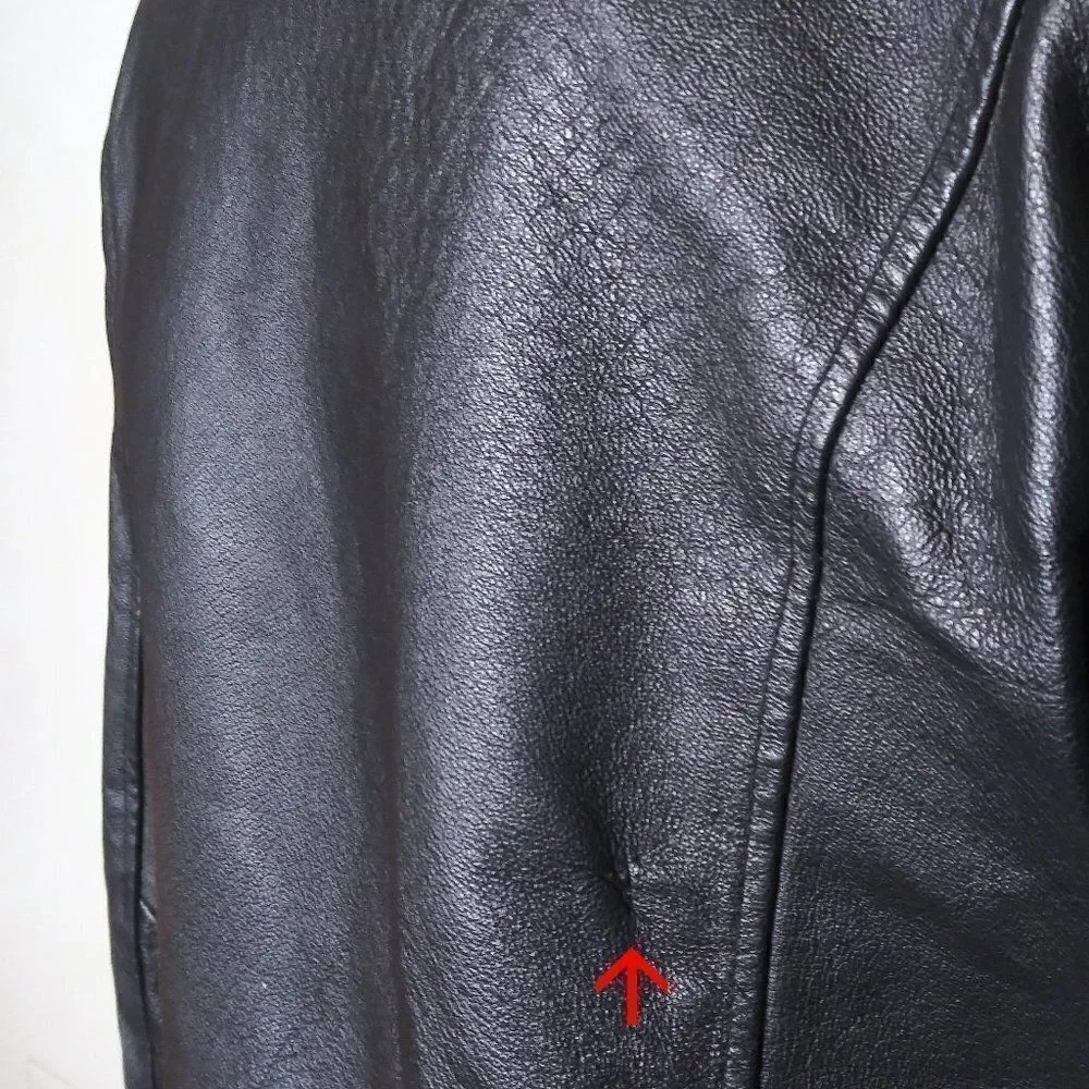 Vintage BIKER'S CLUB Leather Motorcycle Jacket‎ 80's Biker Moto Black Unisex XL